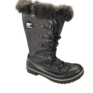 Sorel Black Glitter Tofino Tall Waterproof Boots  Womens Us 11